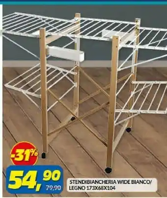 Risparmio Casa Stendibiancheria wide bianco/ legno offerta