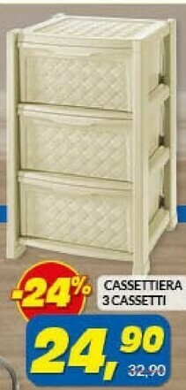 Risparmio Casa Cassettiera 3 cassetti offerta
