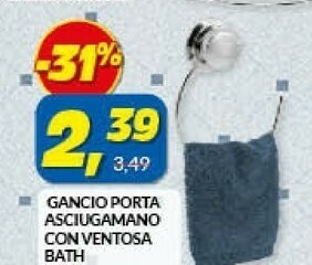 Risparmio Casa Gancio porta asciugamano con ventosa bath offerta