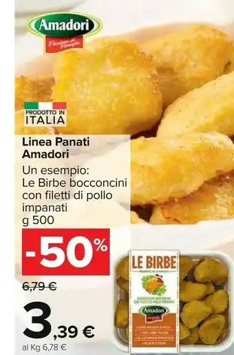Linea panati le birbe bocconcini con filetti di pollo impanati g 500