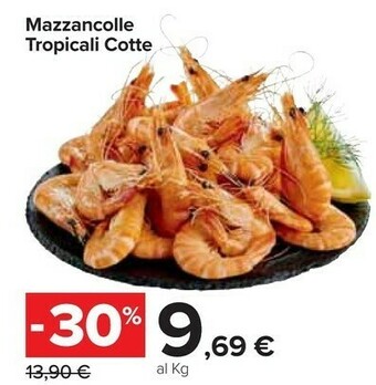 Carrefour Market Mazzancolle tropicali cotte offerta