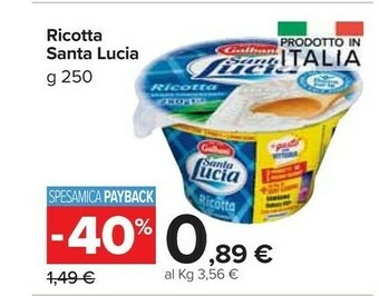 Carrefour Market Galbani ricotta santa lucia offerta