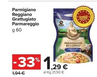 Carrefour Market Parmareggio parmigiano reggiano grattugiato offerta