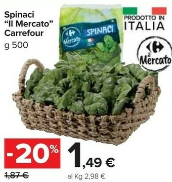Carrefour Market Carrefour spinaci il mercato offerta