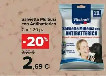 Salvietta multiuso con antibatterico