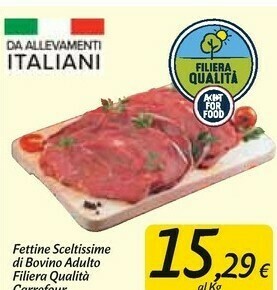 Carrefour Market Carrefour fettine sceltissime di bovino adulto filiera qualità offerta