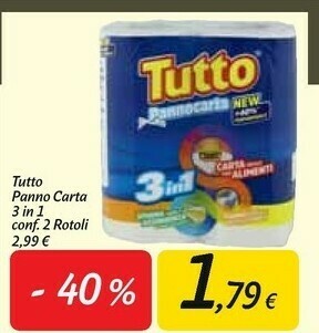 Carrefour Market Tutto panno carta 3 in 1 offerta