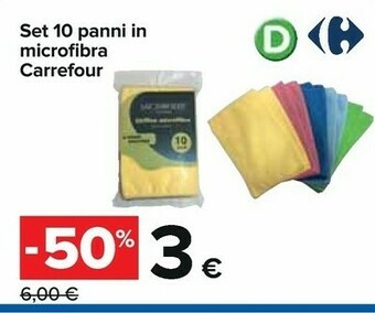 Carrefour Carrefour - set 10 panni in microfibra offerta