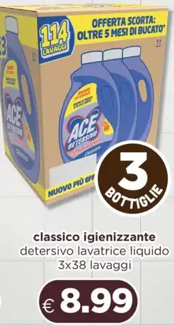 Acqua & Sapone ACE classico igienizzante detersivo lavatrice liquido offerta