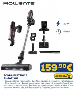 Euronics Rowenta SCOPA ELETTRICA RH6A71WO offerta
