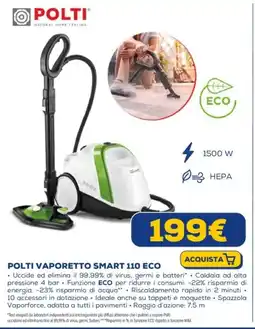 Euronics Polti vaporetto smart 110 eco offerta