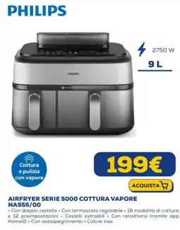 Euronics PHILIPS AIRFRYER SERIE 5000 COTTURA VAPORE NA555/00 offerta