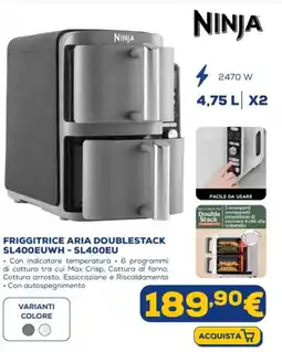 Euronics NINJA FRIGGITRICE ARIA DOUBLESTACK SL400EUWH - SL400EU offerta
