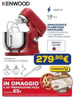 Euronics KENWOOD IMPASTATRICE PLANETARIA KMX751ARD offerta