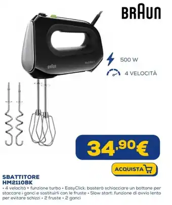 BRAUN SBATTITORE HM2110BK