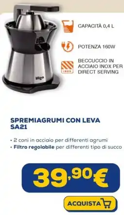 Euronics Higo spremiagrumi con leva SA21 offerta