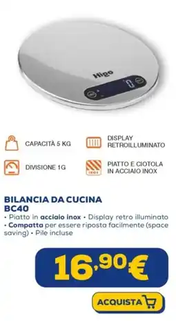 Euronics Higo bilancia da cucina BC40 offerta