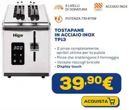 Euronics Higo tostapane in acciaio inox TP13 offerta