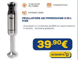 Euronics Higo frullatore ad immersione 3 in 1 FI36 offerta