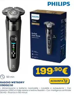 Euronics PHILIPS RASOIO WET&DRY X9002/10 offerta