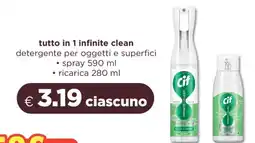 Acqua & Sapone Cif tutto in 1 infinite clean detergente per oggetti e superfici offerta