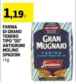 Coop GRAN MUGNAIO FARINA DI GRANO TENERO TIPO 00 ANTIGRUMI MOLINO SPADONI offerta