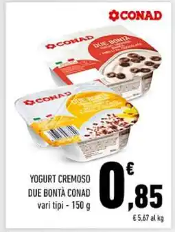 Conad Yogurt Cremoso Due Bontà Conad offerta