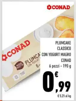 Conad PLUMCAKE CLASSICO CON YOGURT MAGRO CONAD offerta