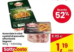 Despar Guanciale in stick o petali di pancetta affumicata Negroni offerta