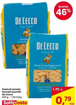 Despar Pasta di semola De Cecco offerta