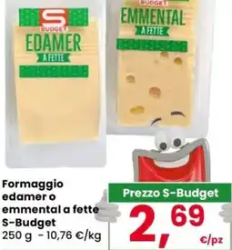 Despar Formaggio edamer o emmental a fette S-Budget offerta