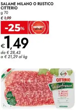Bennet Salame milano o rustico CITTERIO offerta