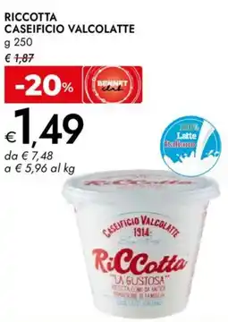Bennet Riccotta caseificio VALCOLATTE offerta