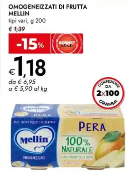 Bennet Omogeneizzati di frutta MELLIN offerta