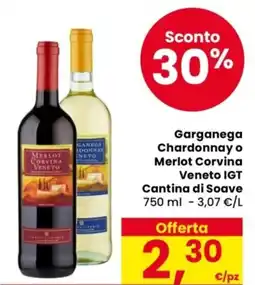 Despar Garganega Chardonnay o Merlot Corvina Veneto IGT Cantina di Soave offerta