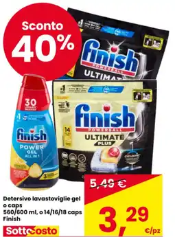 Eurospar Detersivo lavastoviglie gel o caps Finish offerta