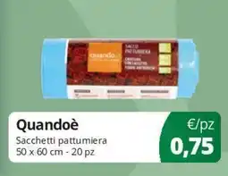 Acqua & Sapone Quandoè Sacchetti pattumiera 50 x 60 cm offerta