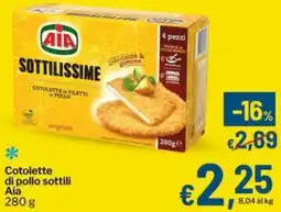 Qui Discount Cotolette di pollo sottili Aia offerta