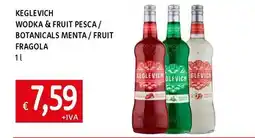 Galassia Keglevich wodka & fruit pesca / botanicals menta/fruit fragola offerta