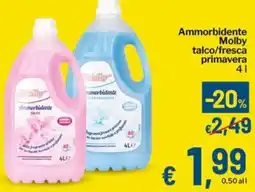 Qui Discount Ammorbidente Molby talco/fresca primavera offerta