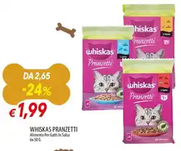 Galassia Whiskas pranzetti alimento per gatti in salsa offerta