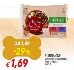 Galassia PURINA ONE Mini/Small Active Manzo E Anatra In Salsa offerta