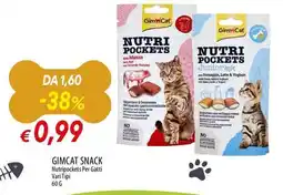 Galassia GIMCAT SNACK Nutripockets Per Gatti offerta