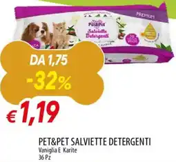 Galassia Pet&pet salviette detergenti Vaniglia E Karite 36 Pz offerta