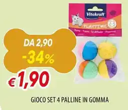 Galassia Vitakraft Gioco set 4 palline in gomma offerta