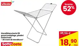 Eurospar Stendibiancheria fili grossi antipiega, piedini antiscivolo - 20 metri di stenditura offerta