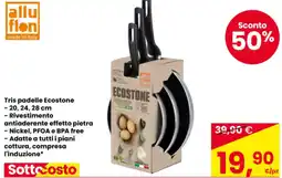 Eurospar allu flon Tris padelle Ecostone offerta