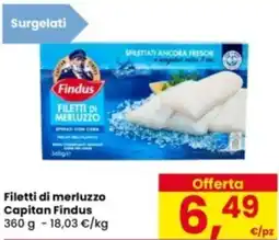 Eurospar Filetti di merluzzo Capitan Findus offerta