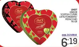 Eurocash Lindt lindor scatola cuore latte/fondente/ pistacchio offerta