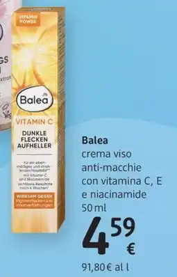dm drogerie markt Balea crema viso anti-macchie con vitamina C, E e niacinamide offerta